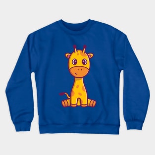 Cute Giraffe Sitting Cartoon Crewneck Sweatshirt